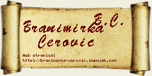 Branimirka Cerović vizit kartica